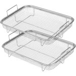 Panier de friteuse  air pour four panier de gril en acier inoxydable panier en maille antiadhsive panier ...