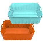 Panier friteuse en silicone accessoire air fryer (21cm) 2pcs pot en silicone pour friteuse à air air ... Panier friteuse en silicone accessoire air fryer (21cm) 2pcs pot en silicone pour friteuse à air air ...