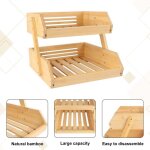 Panier de fruit � 2 niveaux corbeille � fruits en bambou support pour rangement des l�gumes fruits dans ...