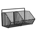 Panier � fruits suspendu en m�tal pour mur de cuisine paniers muraux de stockage doignons noir 2 grilles ...