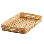 Panier � langer osier rectangle naturel 70x45 cm