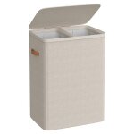 Panier � linge 170 l 2 compartiments avec couvercle et poign�es sacs internes amovibles 56 x 40 x 75 ...