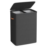 Panier � linge 170 l 2 compartiments avec couvercle et poign�es sacs internes amovibles 56 x 40 x 75 ...