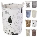 Panier  linge de 197 pouces panier de rangement pliable avec poignes de transport faciles en coton ...