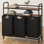 Panier  linge  3 compartiments avec 2 tagres sac  linge extensible et amovible par sac de 46 l 3 ...