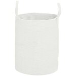 Panier à linge 36l - homcom - corbeille à linge en coton avec poignées pliable - 38 x 45cm - blanc crème ... Panier à linge 36l - homcom - corbeille à linge en coton avec poignées pliable - 38 x 45cm - blanc crème ...