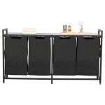 Panier � linge 4 compartiments - vevor - trieur de linge - tissu oxford 600d - cadre en m�tal et plateau ...