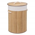 Panier à linge bambou rond 48 litres atmosphéra Panier à linge bambou rond 48 litres atmosphéra