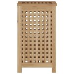 Panier � linge - vidaxl - bois de teck massif - design contemporain - grand espace de rangement - int�rieur ...