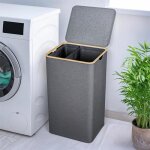 Bj�rn&schiller panier � linge avec couvercle coffre � linge 2 compartiments 100 litres �troit et haut ...