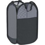 Panier  linge pliable 75 l grand panier  linge portable et pliable pour chambre et salle de bain noir ...