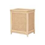 Panier � linge en rotin finition cannage avec couvercle - l. 45 x p. 33 x h. 56 cm - naturel - calyma ...
