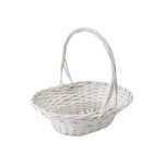 Panier ovale saule tress 38x30x13cm blanc