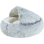 Panier en peluche pour animaux de compagnie panier chaud semi - ferm� en forme de beignet pour chien ...