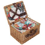 Panier de pique - nique pour 4 personnes avec vaisselle compl�te style exotique
