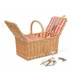 Panier de pique - nique en osier - traditionnel - 4 personnes - compartiment isotherme