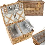 Sac isotherme - tectake - panier pique - nique f�hr pour 4 personnes service de vaisselle 20 pi�ces