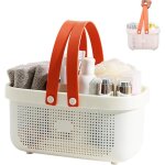 Panier de rangement de douche conteneur de rangement en plastique pour salle de bain avec poign�e adapt� ...