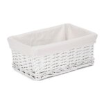 Panier de rangement grand panier de rangement en osier blanc doubl de coton