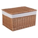 Panier de rangement grand panier de rangement en osier doubl� de coton l�g�rement cuit � la vapeur