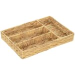 Panier de rangement - homcom - tress� en jacinthe deau - 4 compartiments - pour salle de bain chambre ...