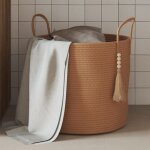 Panier de rangement marron Ø40x35 cm coton Panier de rangement marron Ø40x35 cm coton