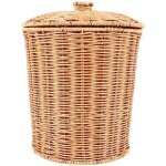 Panier de rangement en osier - okz - couvercle - ronde - 20x235x28 cm - d�coratif - organisateur polyvalent ...