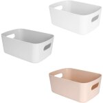 Panier de rangement en plastique avec poignes petit et lger idal pour la salle de bain la cuisine ...