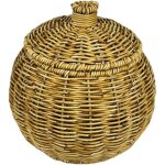 Panier de rangement en rotin panier rond en rotin avec couvercle pour bonbons cl�s bijouxet petits objets ...