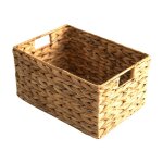 Panier de rangement - tressage en calebasse avec anses - structure en m�tal - l39 x p28 x h20 cm