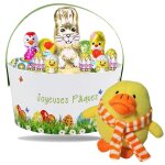 Panier garni de 35 chocolats de p�ques: kinder schokobons moulages et ?ufs parfait pour offrir