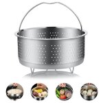 Panier vapeur inox 304 r�utilisable pour cuisson vapeur l�gumes aliments