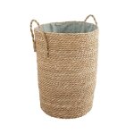 Panier � linge jacinthe deau naturel polycoton bleu 40 x 40 x 50 cm
