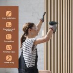 Panneaux acoustiques en mdf - cecaylie - lot de 6 pi�ces - 60x120x21 cm - noyer noir - feutrine noire ...