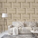 Panneau de bois tissé à la herse papier peint beige debona 6738 Panneau de bois tissé à la herse papier peint beige debona 6738