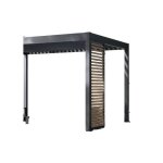 Panneau brise - vue - ombrea - ventelles horizontales - 1 m - aluminium - anthracite et ventelles finition ...