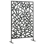 Panneau brise - vue - outsunny - 122x45x198cm - acier - noir