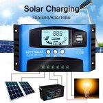 Panneau de contrleur de charge solaire mppt 100a 12v - 24v rgulateur avec cran lcd numrique usb