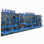 Panneau datelier - botle - 230 x 78 cm - 4 �tag�res xxl - 8 panneaux muraux perfor�s - outils organis�s ...