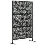 Panneau d�coratif ext�rieur - outsunny - 122 x 198 cm - motifs de branches de saule d�coup�es - en acier ...