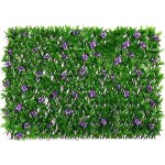 Panneaux de haie artificielle treillis de fleurs cl�ture de treillis extensible avec feuilles et fleurs ...