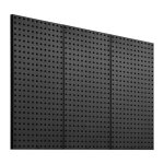 Panneaux perfor�s en m�tal - duoku - 3 panneaux - acier robuste - organisateur mural noir - 24 x 12