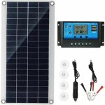 Panneau solaire 300w 12v kit chargeur batterie r�gulateur 20a camping - car yacht jardin �clairage label ...