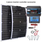 Panneau solaire - woodours - kit panneaux solaires 2000w 12v onduleur 4000w syst�me complet maison ext�rieur ...