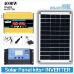 Panneau solaire - woodours - kit onduleur solaire 6000w panneau 600w systme 220v jaune 4000w kit photovoltaiq ...
