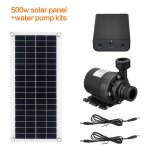 Panneau solaire - woodours - pompe  eau solaire 500w 12v 800l / h submersible tang jardin kit complet ...