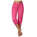 Pantacourt femme casual sport confortable - fuchsia