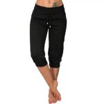 Pantacourt femme casual sport confortable - noir