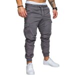 Pantalon de cargo homme sport jogging pantalons multi poches ceinture Élastique gris Pantalon de cargo homme sport jogging pantalons multi poches ceinture Élastique gris