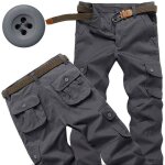Pantalon cargo militaire homme en coton coupe droite pantalon tactique avec 6 poches couleur unie confortable ...
